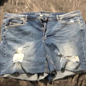 Distressed Denim Shorts